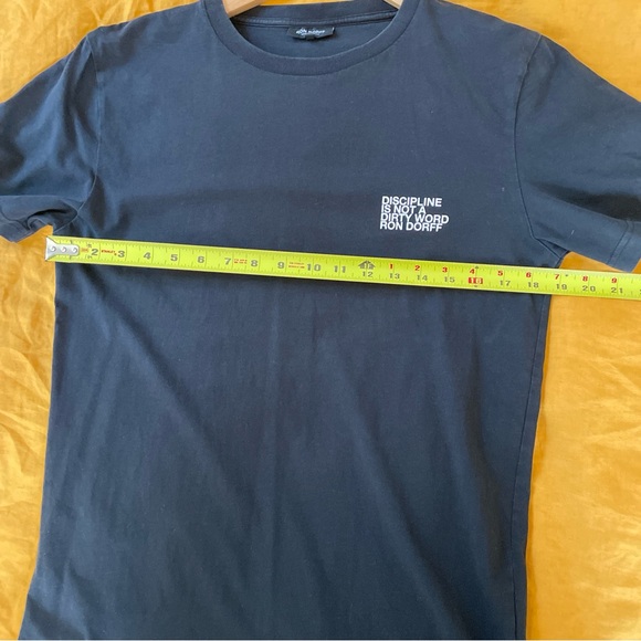 Black Short Sleeve Tee with White Text - Picture 5 of 6